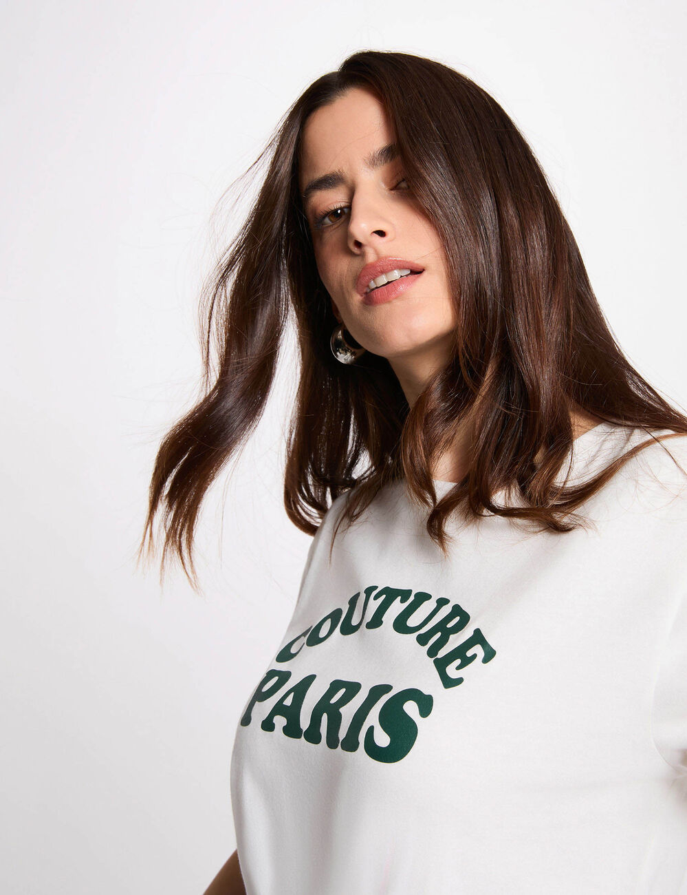 T-shirt mit kurzen &Auml;rmeln weiss damen