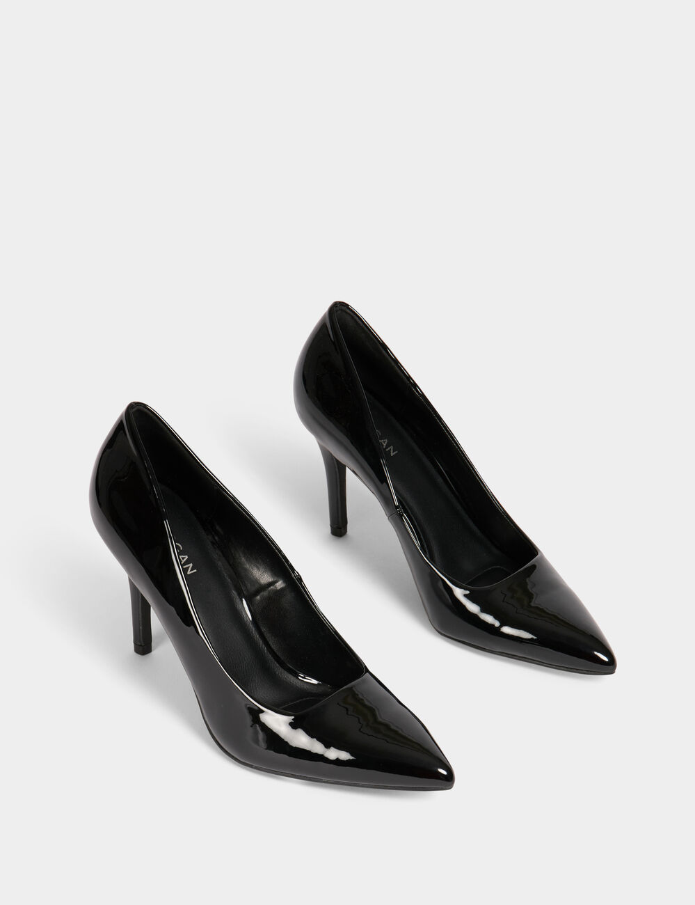 Lackierte Pumps mit Absatz schwarz damen