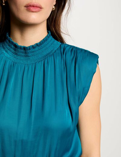 Top sans manches bleu canard femme
