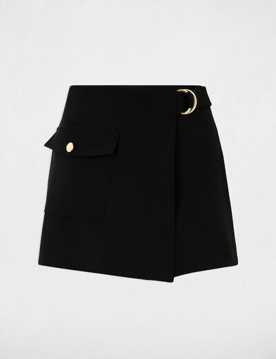Jupe-short ajustée noir femme