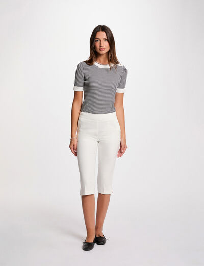 Slim-Fit-Caprihose weiss damen