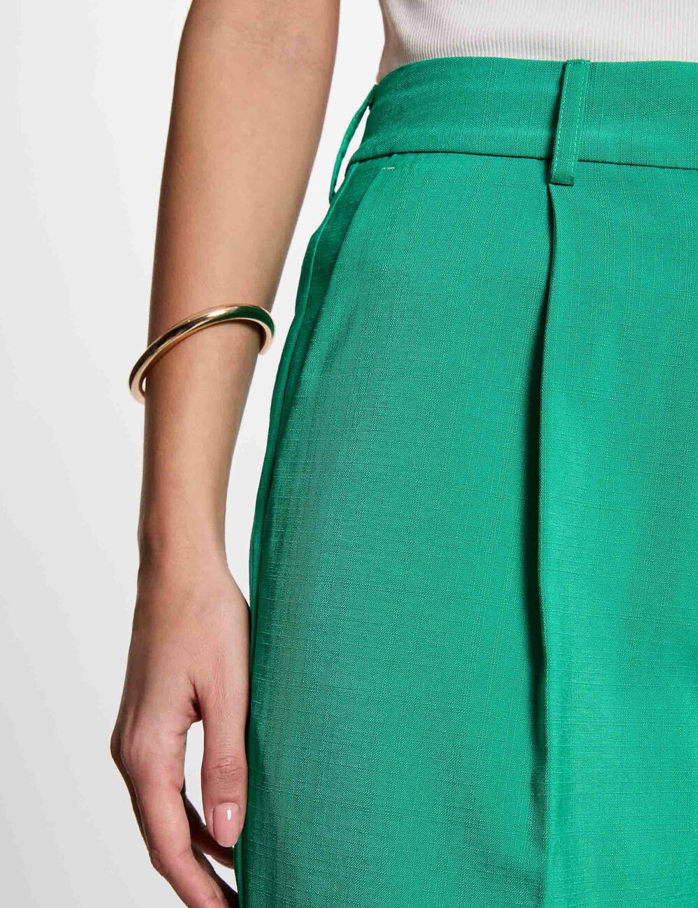 Gerade geschnittene Hose mit Abnähern smaragdgrün damen