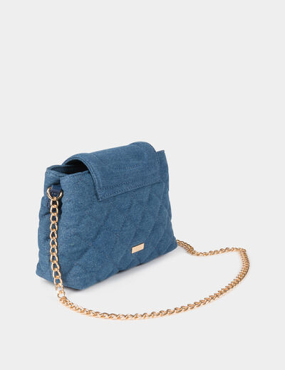 Sac pochette jean matelassé denim stone femme