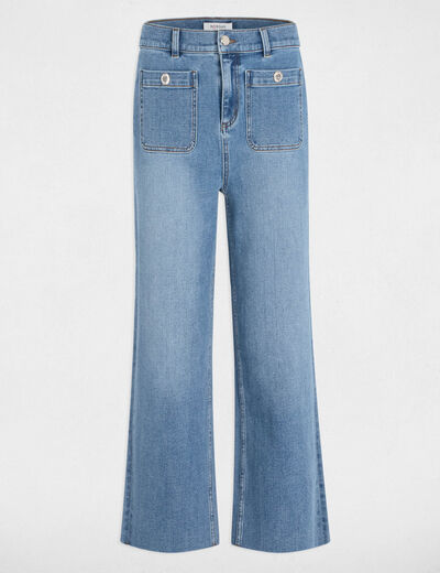 7/8-Hose mit weitem Bein stone denim damen