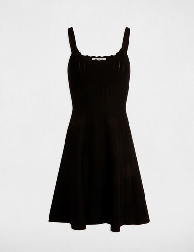 Kurzes Trapez-Strickkleid schwarz damen