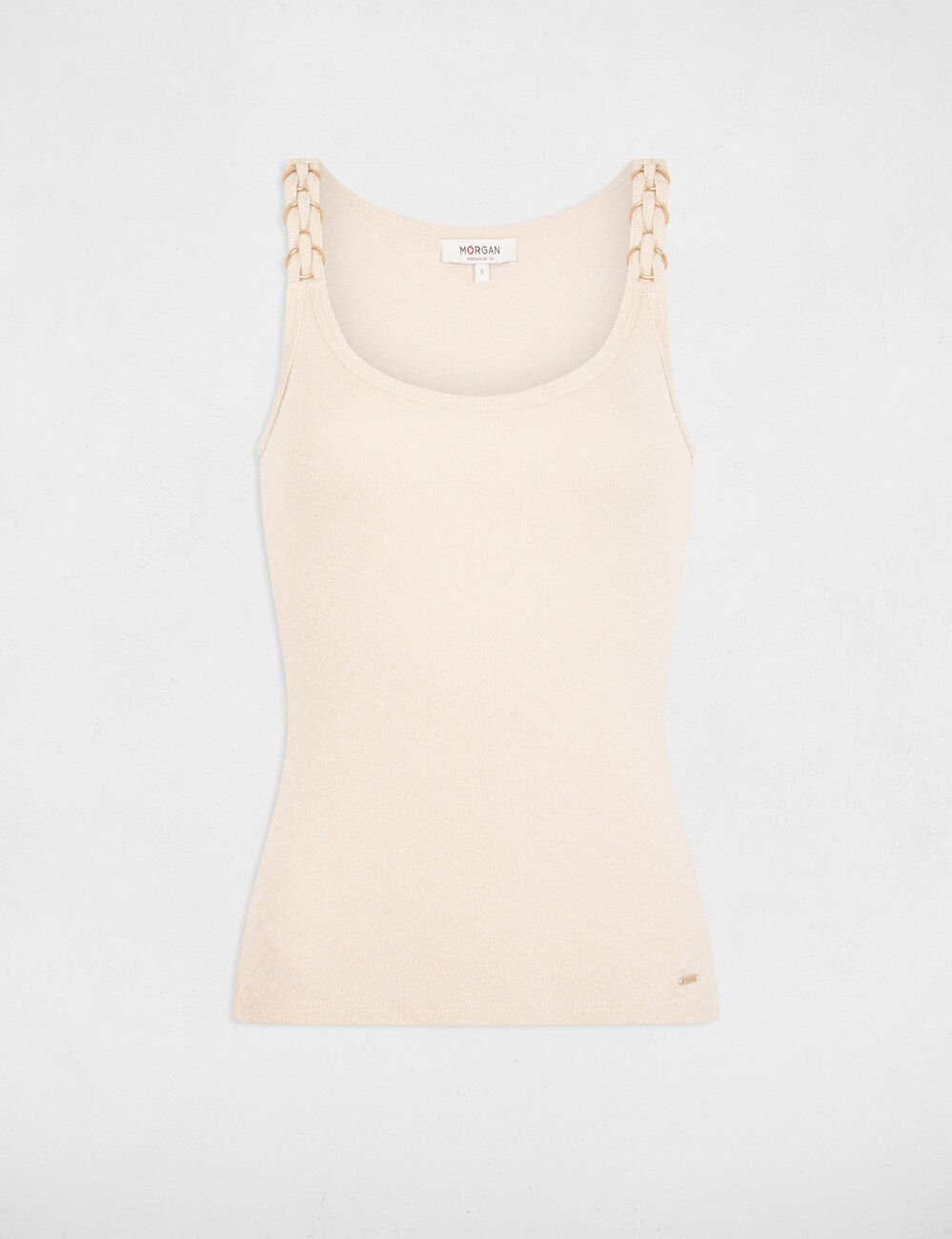 T-shirt cintr&eacute; col rond blanc femme