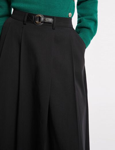 Jupe &eacute;vas&eacute;e taille haute noir femme