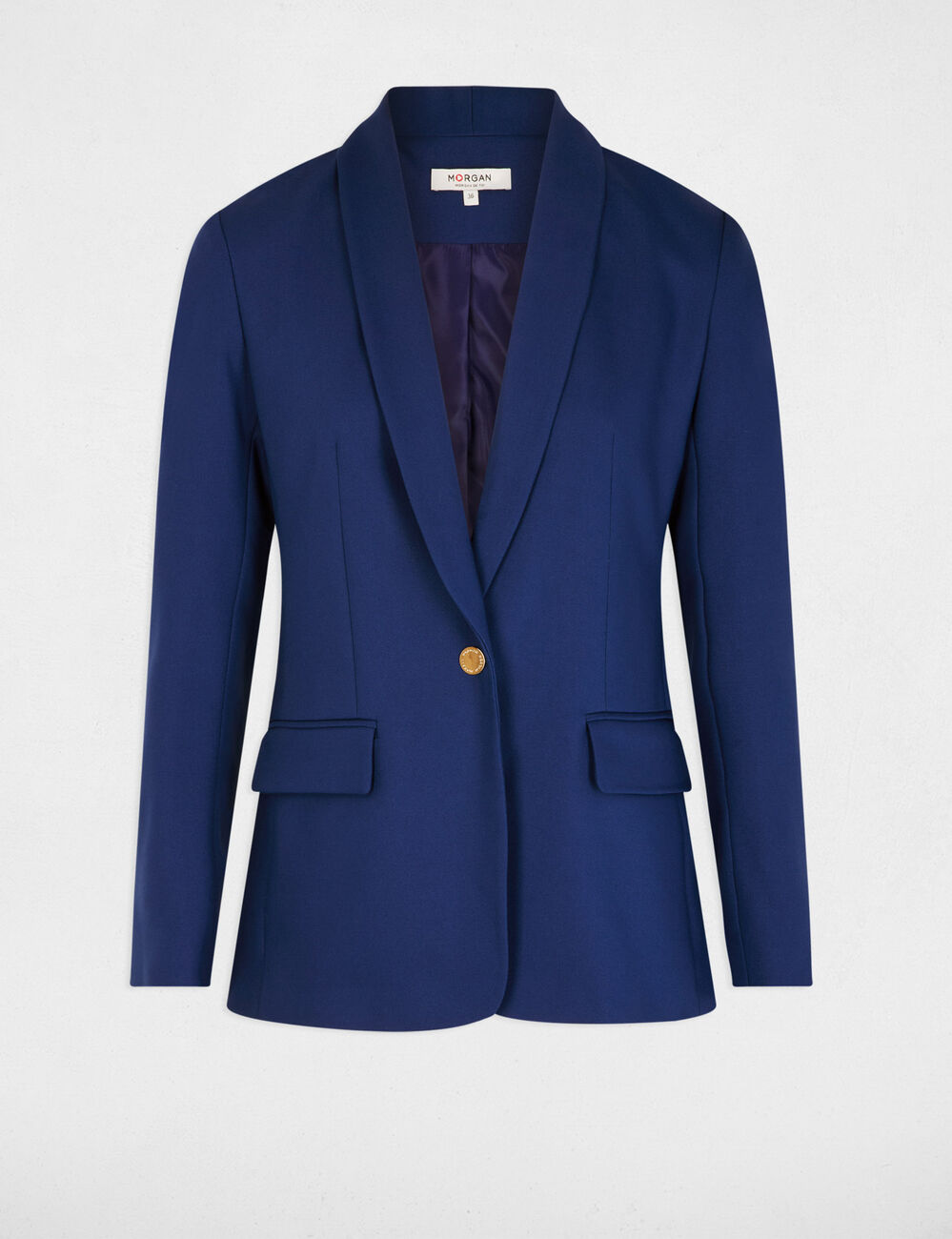 Kurze Jacke mit Schalkragen marineblau damen