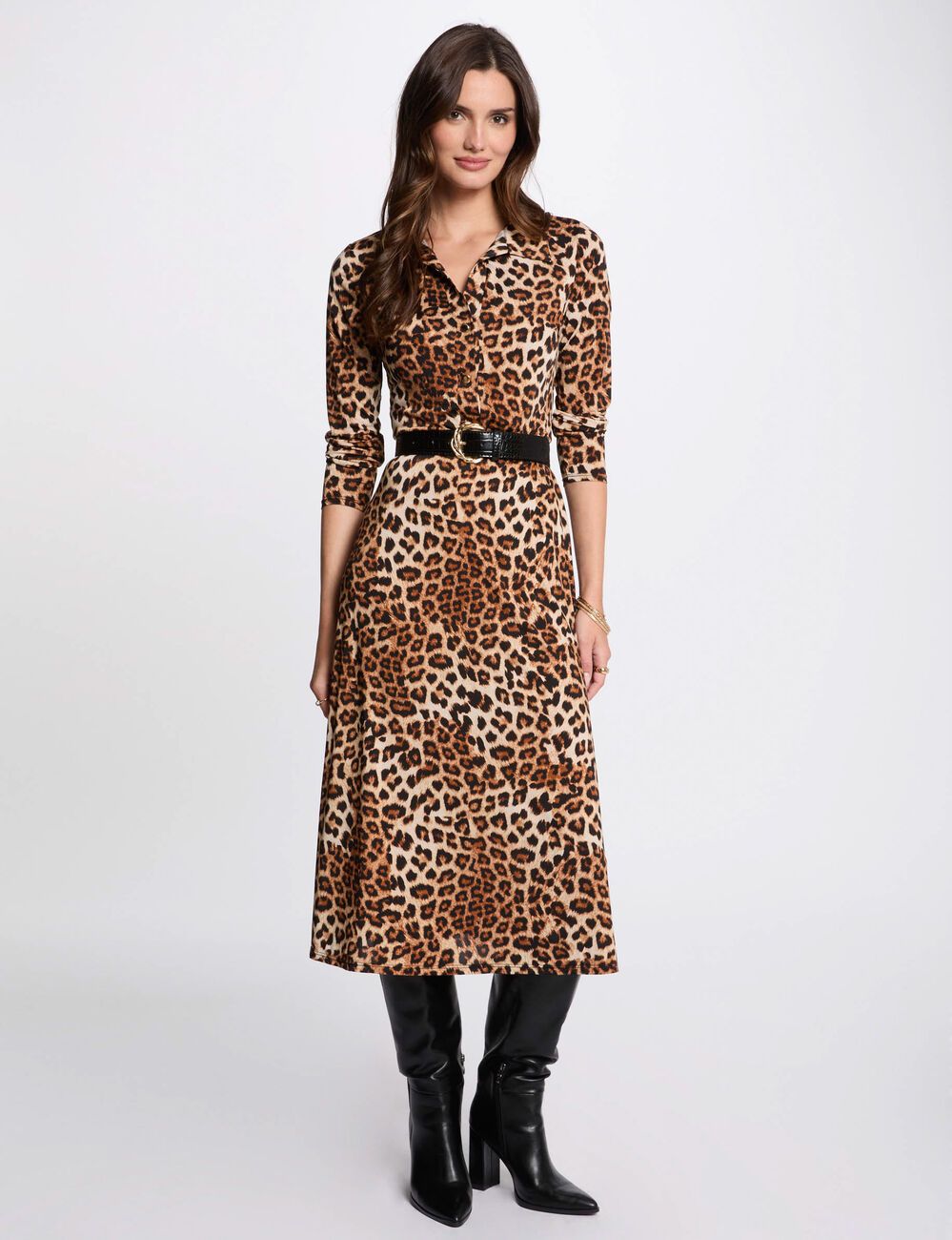 Kurzes gerades Kleid mit Print mehrfarbig damen