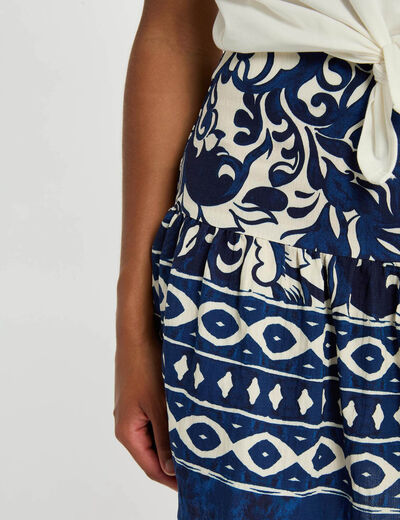Jupe courte imprimée multicolore femme