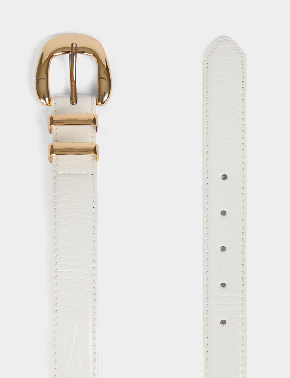 Ceinture croco blanc femme