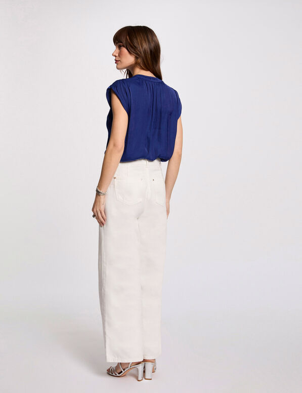 Blouse sans manches bleu electrique femme
