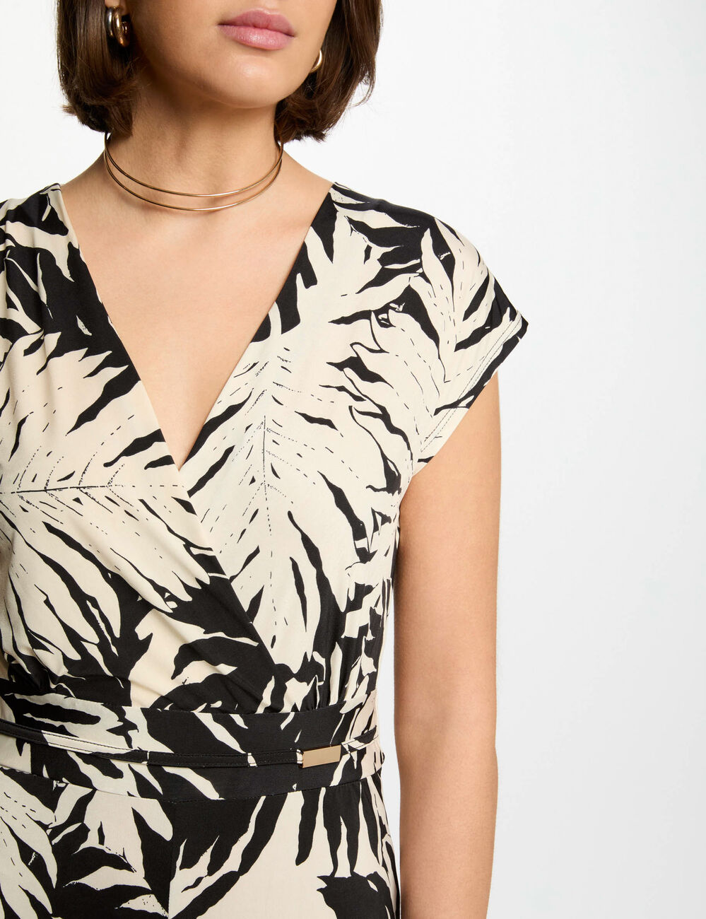 Langer Jumpsuit mit Muster mehrfarbig damen