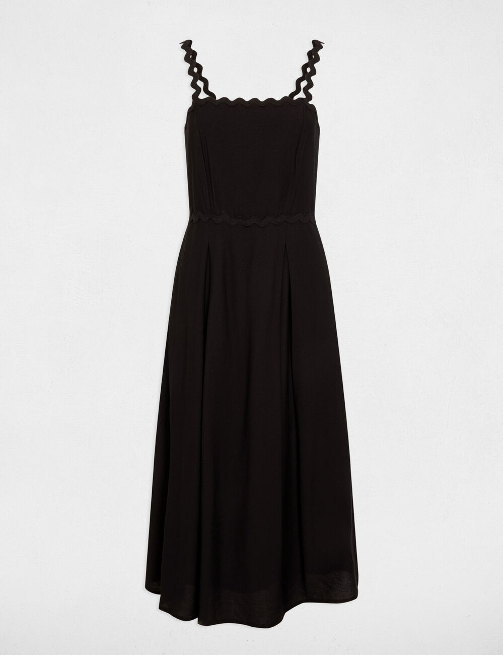 Robe ajustée bretelles fantaisie noir femme