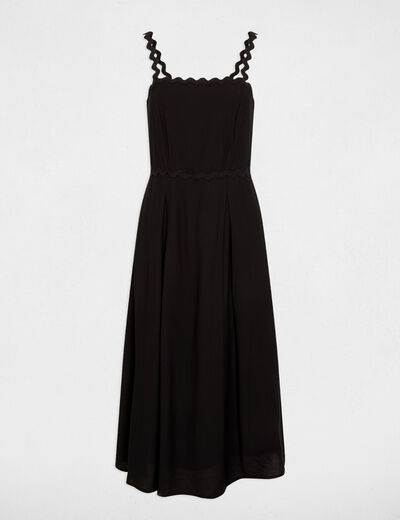 Robe ajustée bretelles fantaisie noir femme