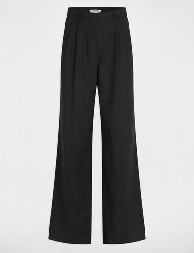 Pantalon large à pinces gris anthracite femme