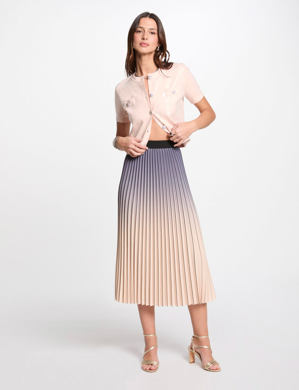 Cardigan mit Rundhalsausschnitt hellrosa damen