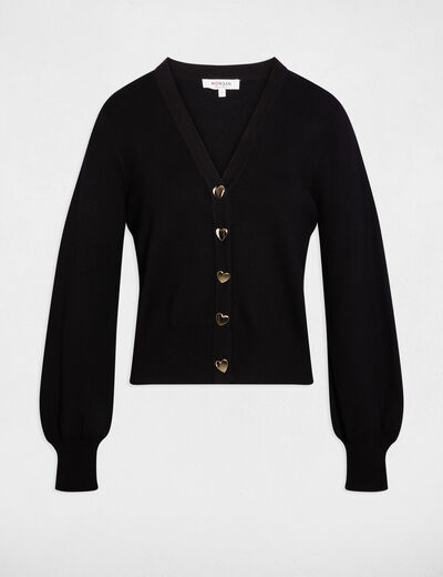 Gilet ajust&eacute; col v noir femme