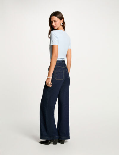 T-shirt manches courtes bleu ciel femme