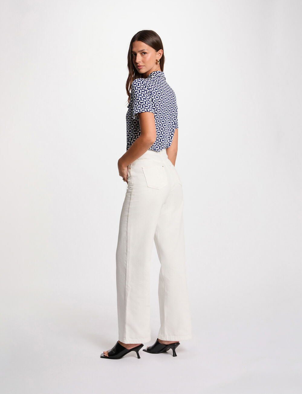 Blouse manches courtes blanc femme