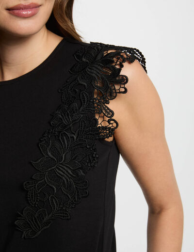 T-shirt manches courtes noir femme
