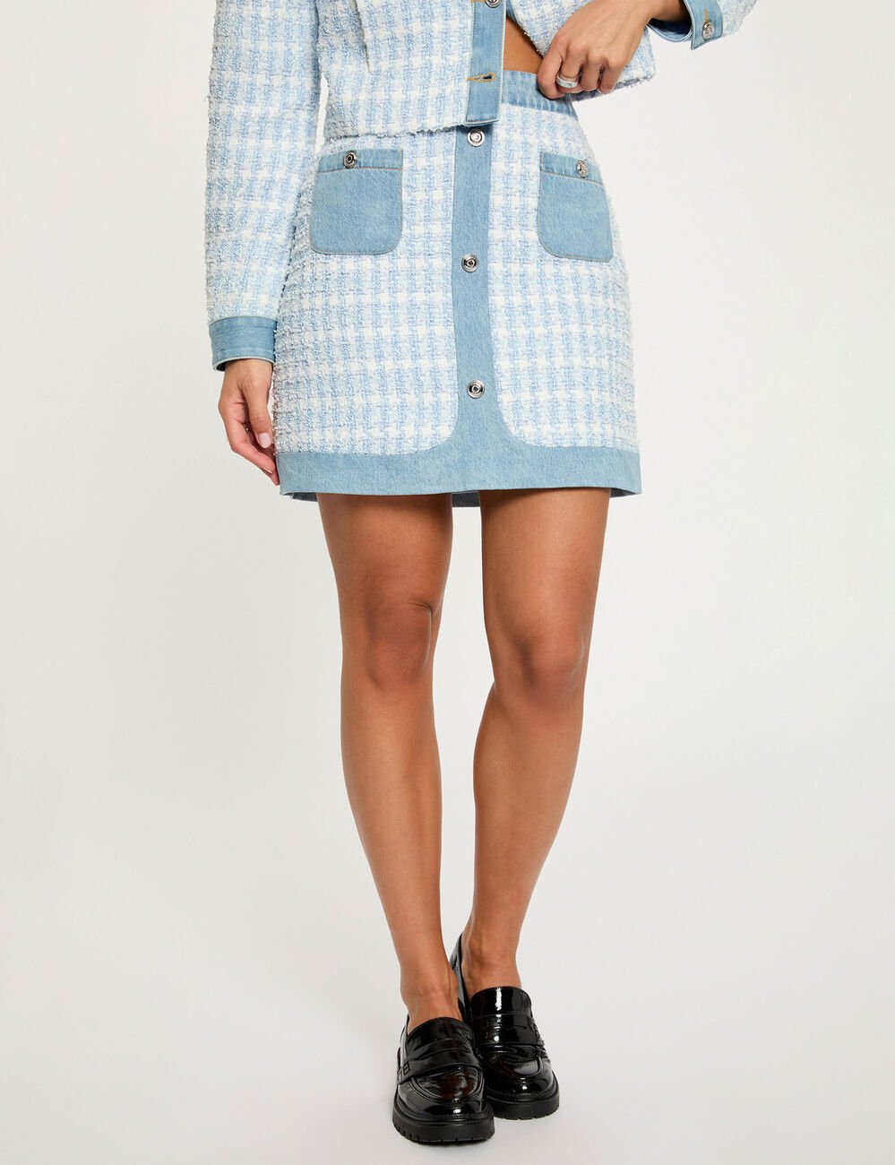 Kurzer, figurbetonter Rock himmelblau damen