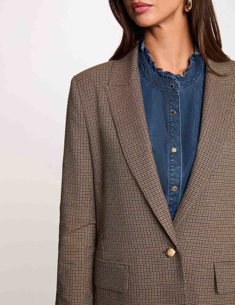 Gerade geschnittener Blazer mehrfarbig damen