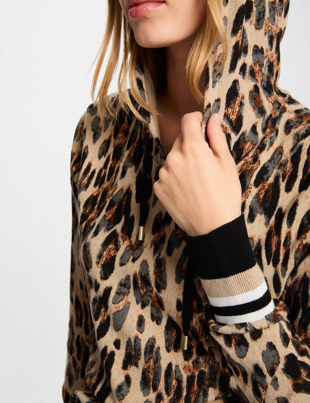 Gerader Hoodie-Pullover mehrfarbig damen