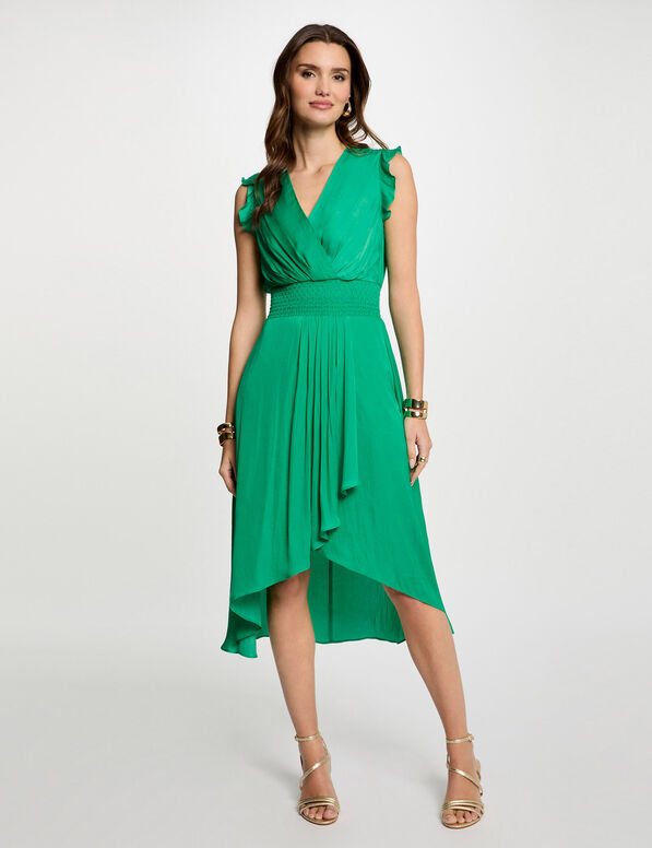 robe droite fluide sans manches vert emeraude femme smaragdgrün damen