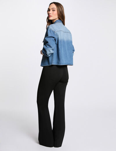 Bootcut-Hose mit hoher Taille schwarz damen