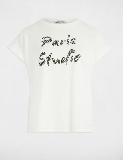 T-shirt à inscription blanc femme