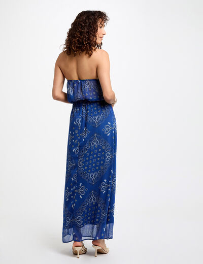 Robe longue droite imprimée multicolore femme
