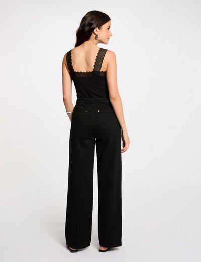 Tanktop mit Spitze schwarz damen