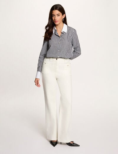 Weit geschnittene 7/8-Jeans weiss damen