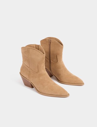 Western-Stiefel mit Absatz beige damen