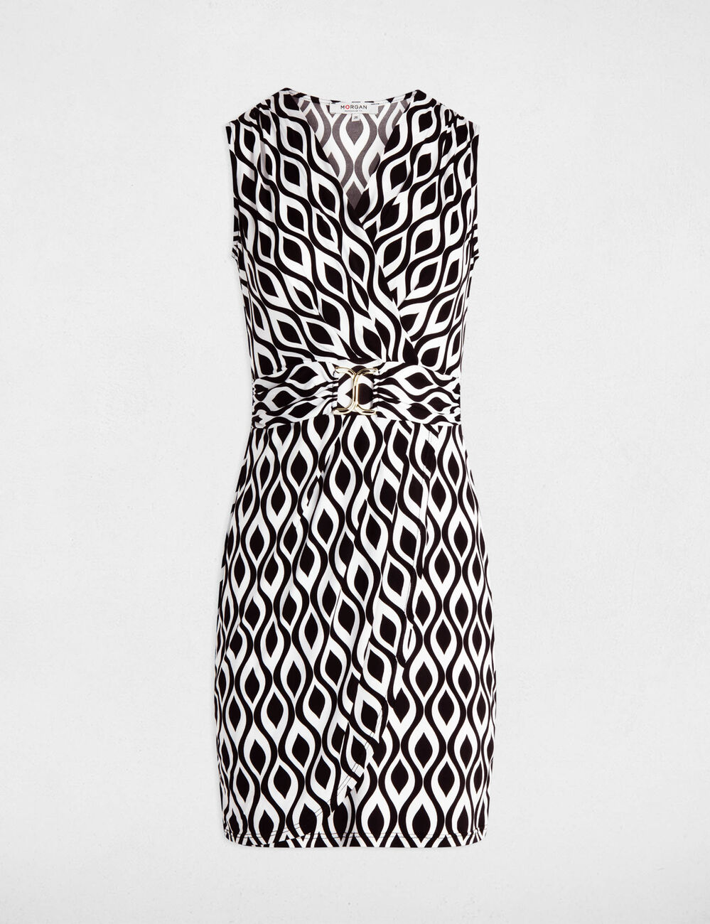 Robe courte ajustée imprimée multicolore femme