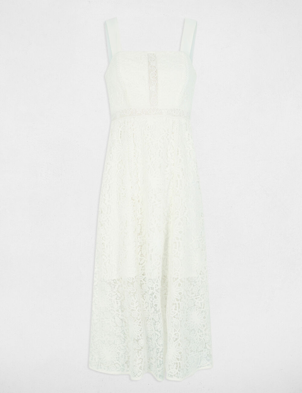 Trapez-Midikleid aus Spitze weiss damen