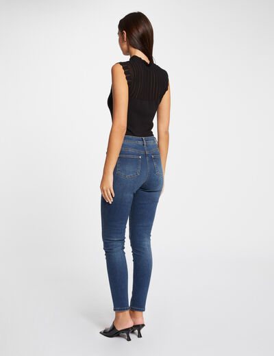 Ärmelloser Pullover Rundkragen schwarz damen