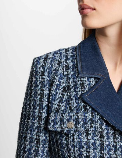 Kurzes, gerades Tweed-Kleid mehrfarbig damen