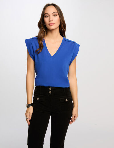 Kurzarmshirt elektrisch blau damen