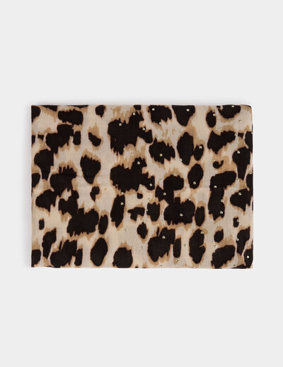 Foulard imprimé léopard multicolore femme