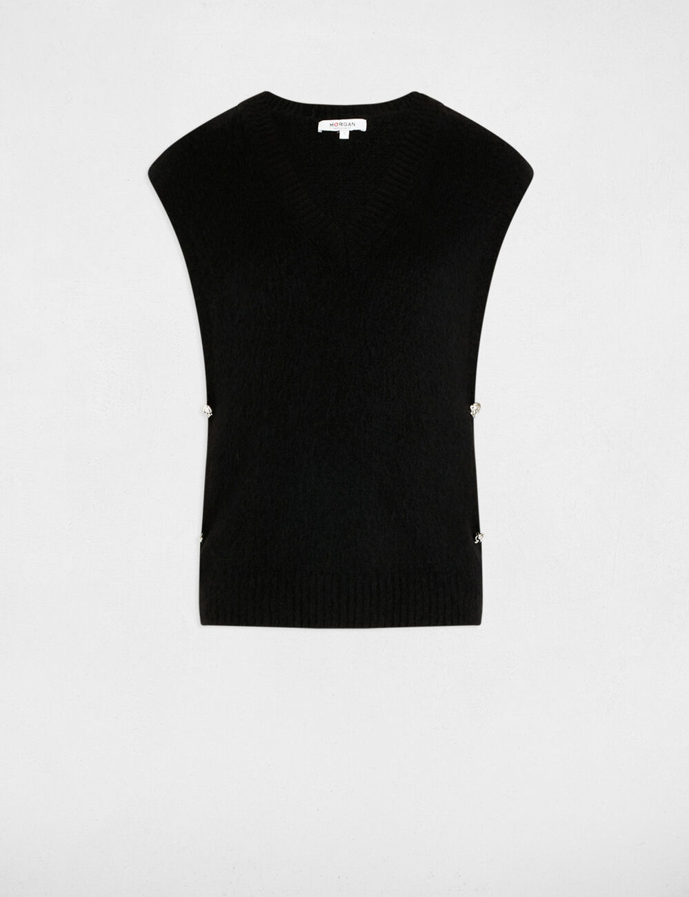Ärmelloser Pullover schwarz damen