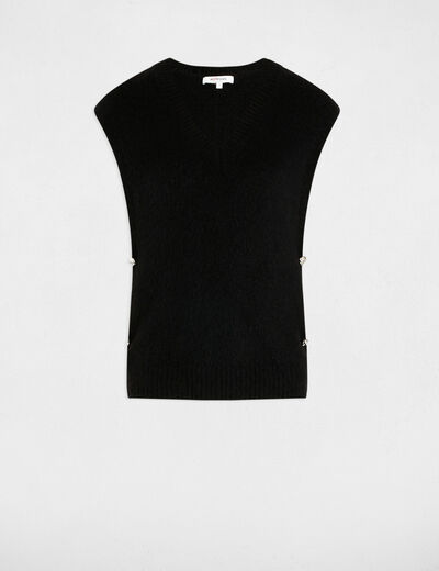 Ärmelloser Pullover schwarz damen