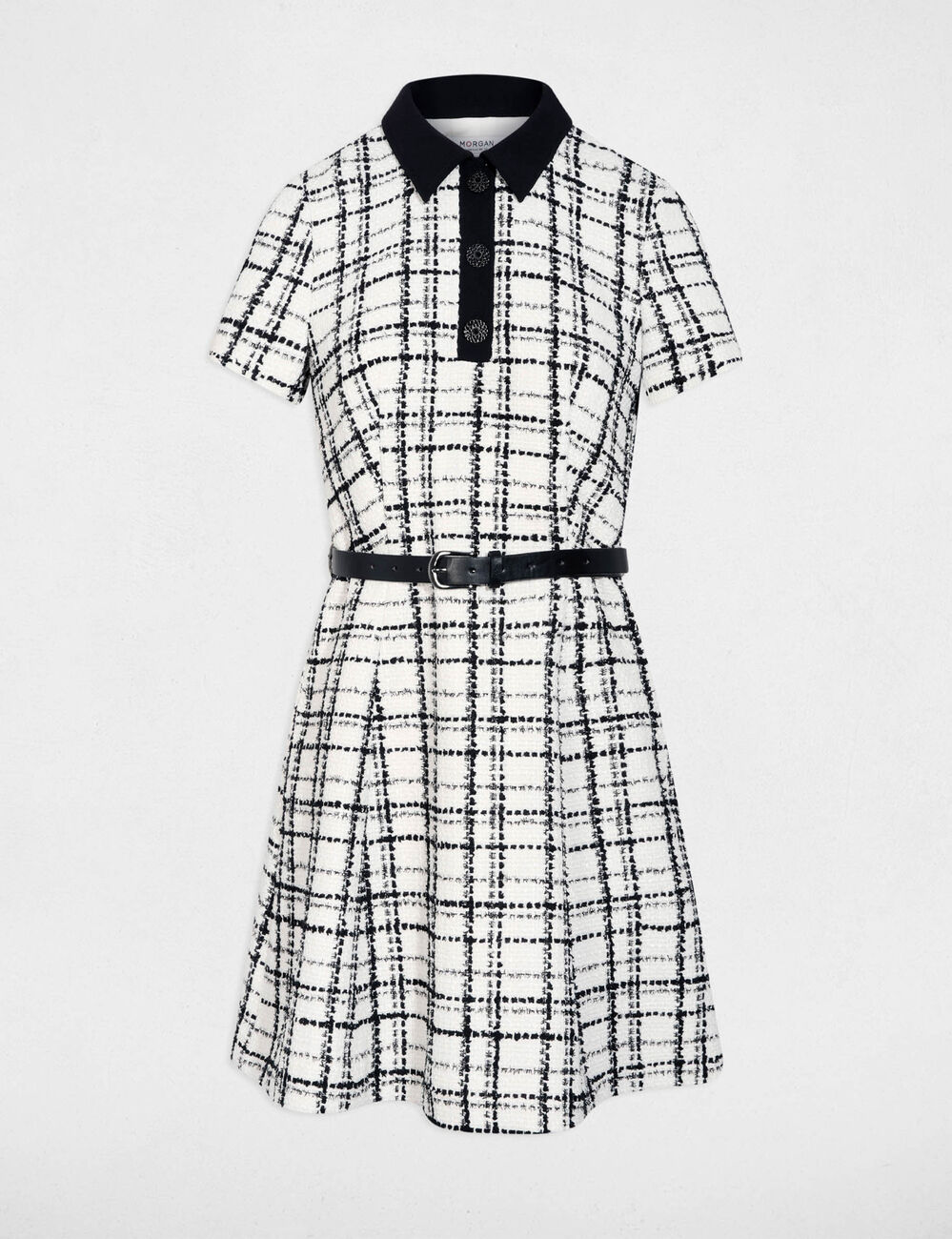 Kurzes, ausgestelltes Kleid mehrfarbig damen