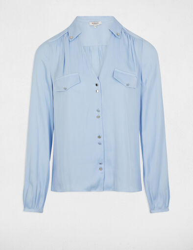 langarm satinhemd himmelblau damen Langarm-Satinhemd himmelblau damen