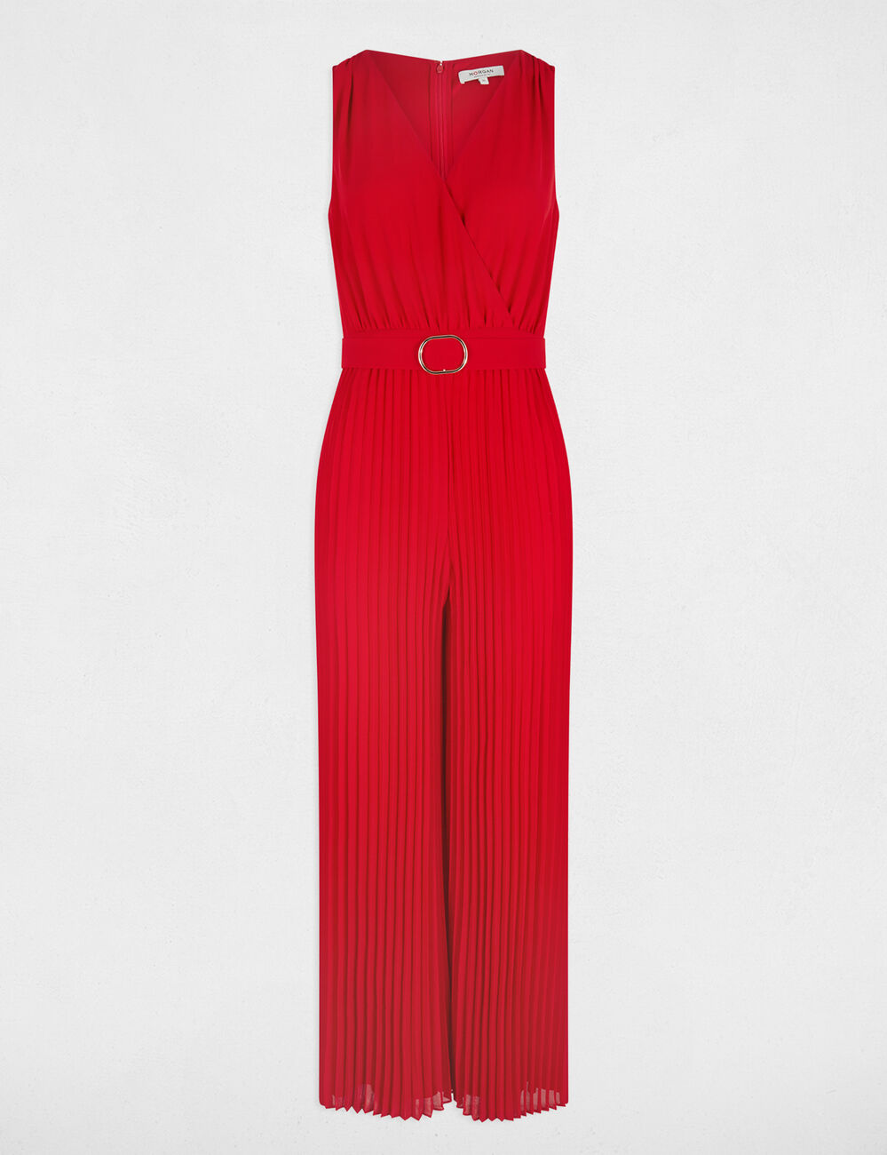 Lockerer Jumpsuit mit plissierten Beinen rot damen