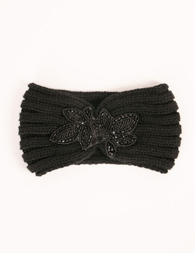 bandeau avec detail en perles noir femme schwarz damen