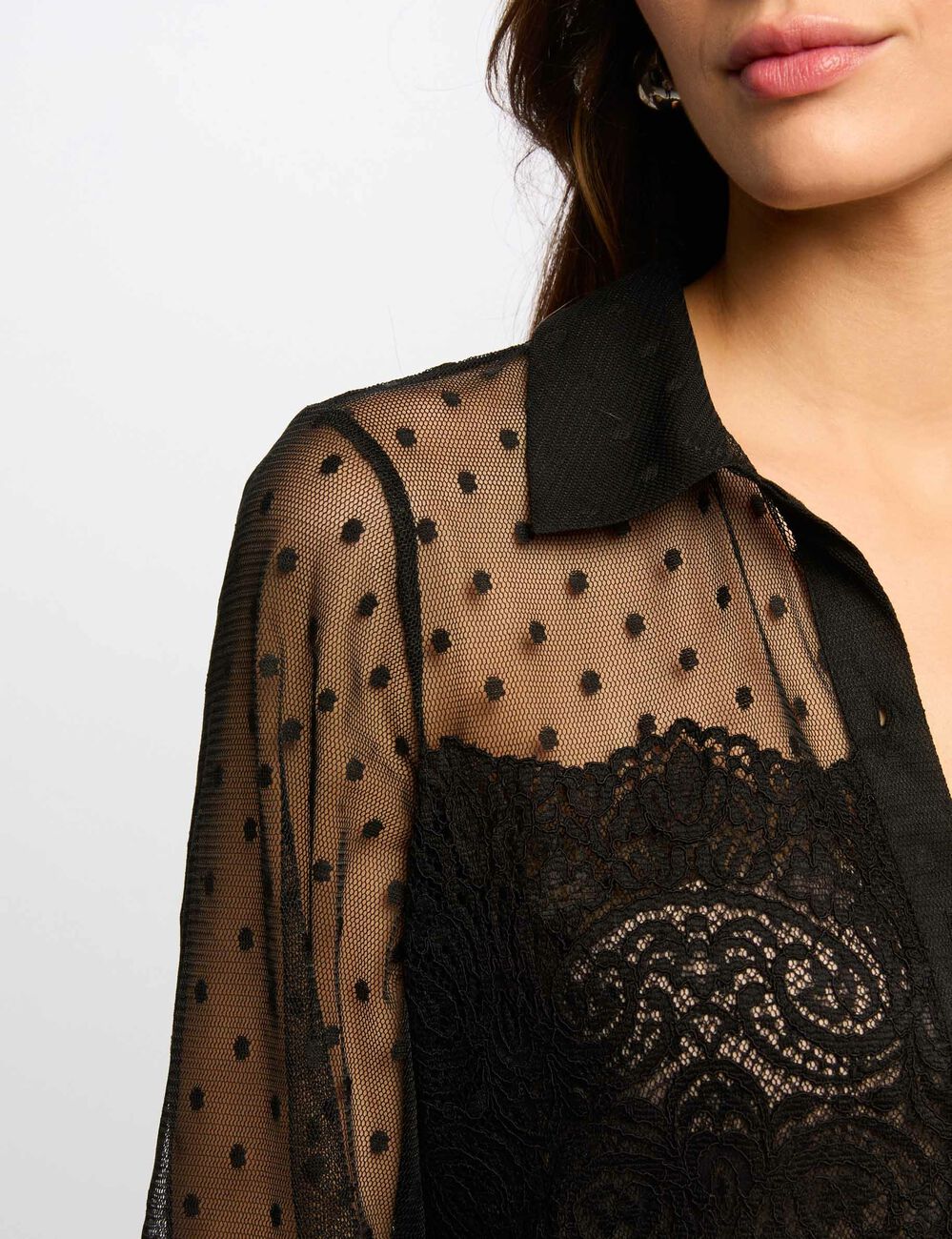 Langarmshirt schwarz damen