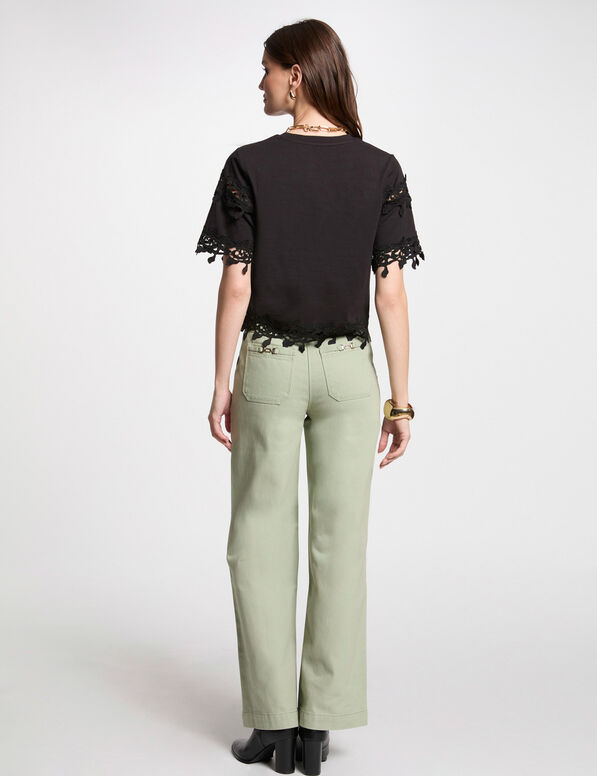 jeans mit weitem bein hellgrun damen Jeans mit weitem Bein hellgrün damen