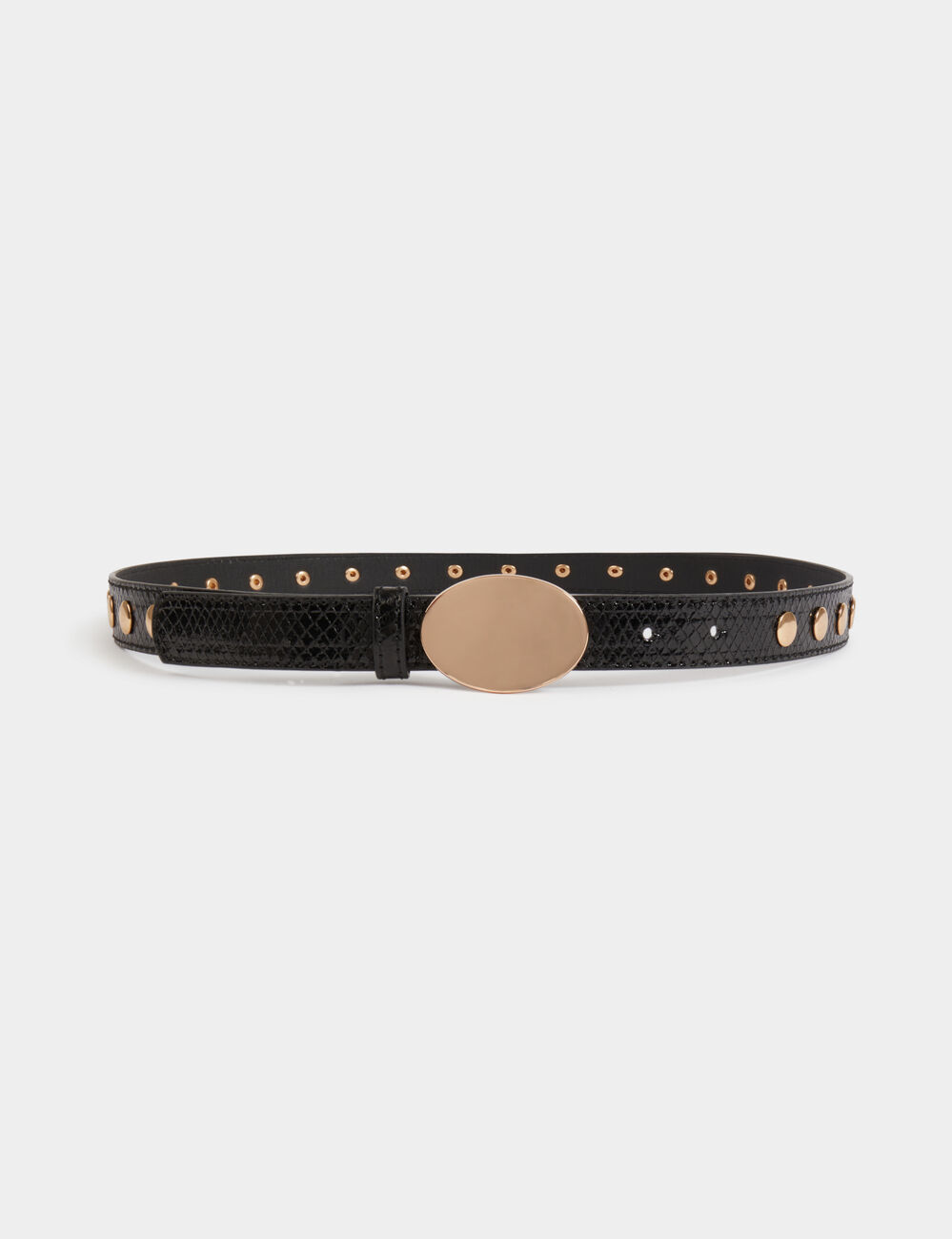 Ceinture fine cloutée noir femme